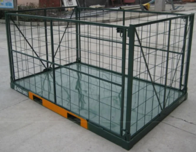 Customized industrial galvanized steel pallet cage open shipping container used to store and transport
