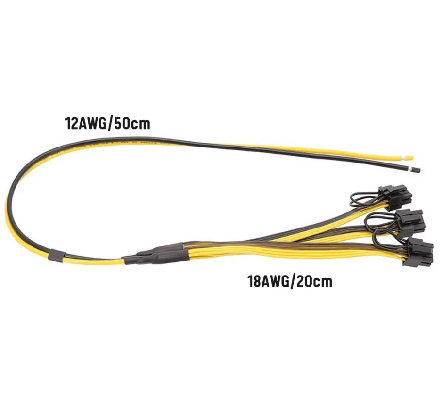 Кабель питания 8Pin 6 + 2 Pin карты линии 1 до 3 адаптер кабель PIC18F46K20-I/PT18AWG 50 см 3*20 изготовленных на