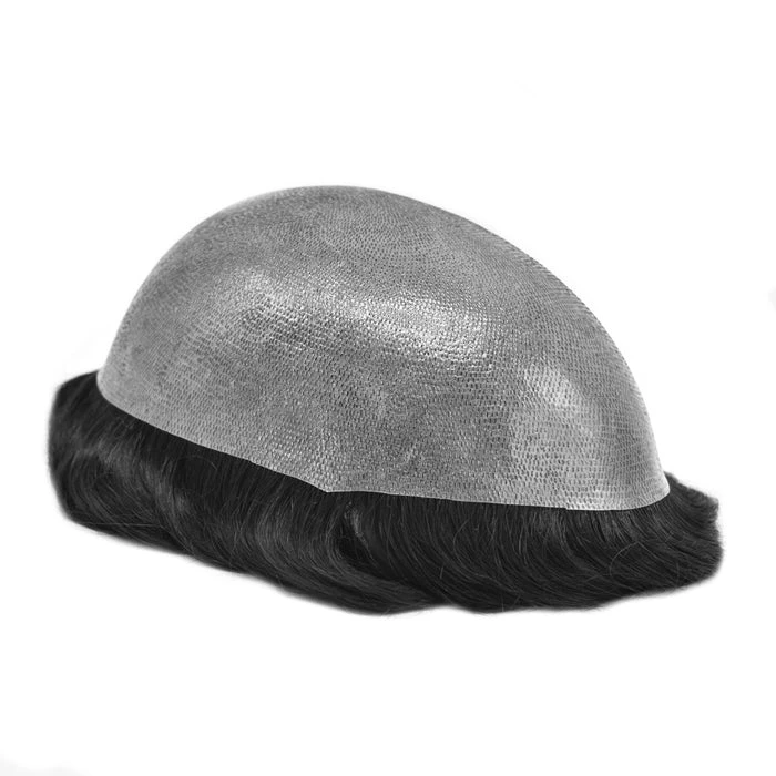 SS LONGFOR 0.12mm Skin Base Short Hair System Unit for Men 0.12mm Skin Hair Toupee Thickness PU Hair System For Men