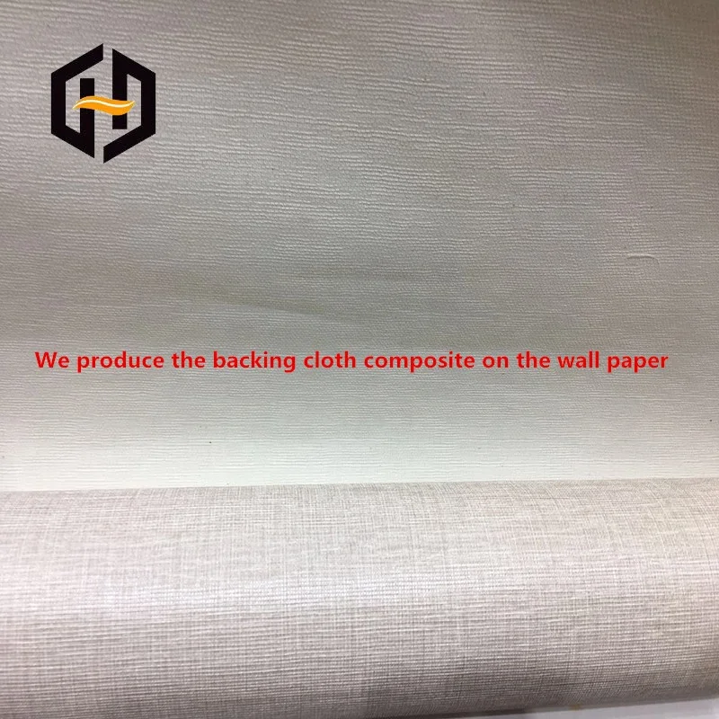 Woven white cotton mesh fabric for PVC composite waterproof wallpaper
