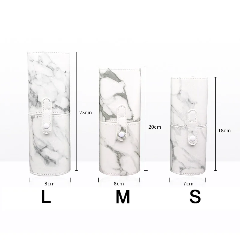 Customize private label makeup brush holder cosmetic case box tool leather material holder cylinder case