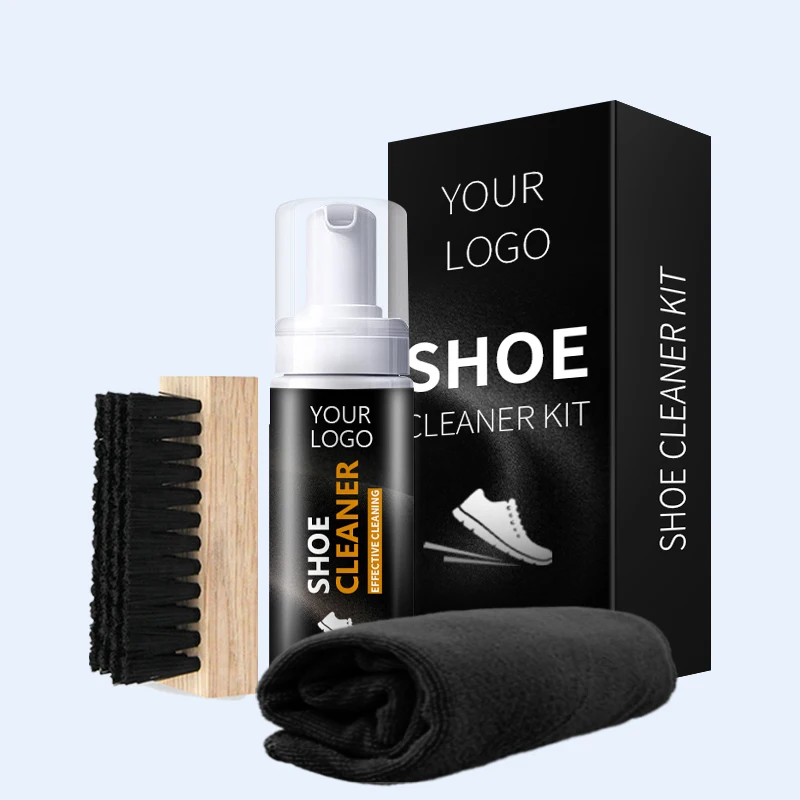 100% Natural Shoe Care Cleaning Spray Kit Sneaker Shoe Cleaner Foam Spray Kit With Brush and Cloth