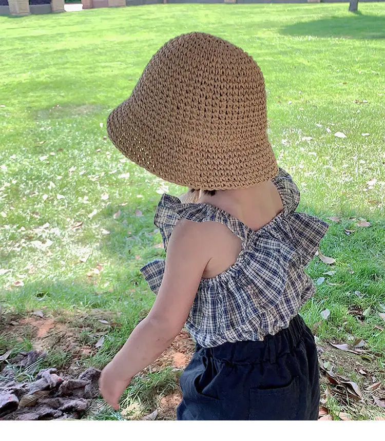 Детская пляжная шляпа с кружевной