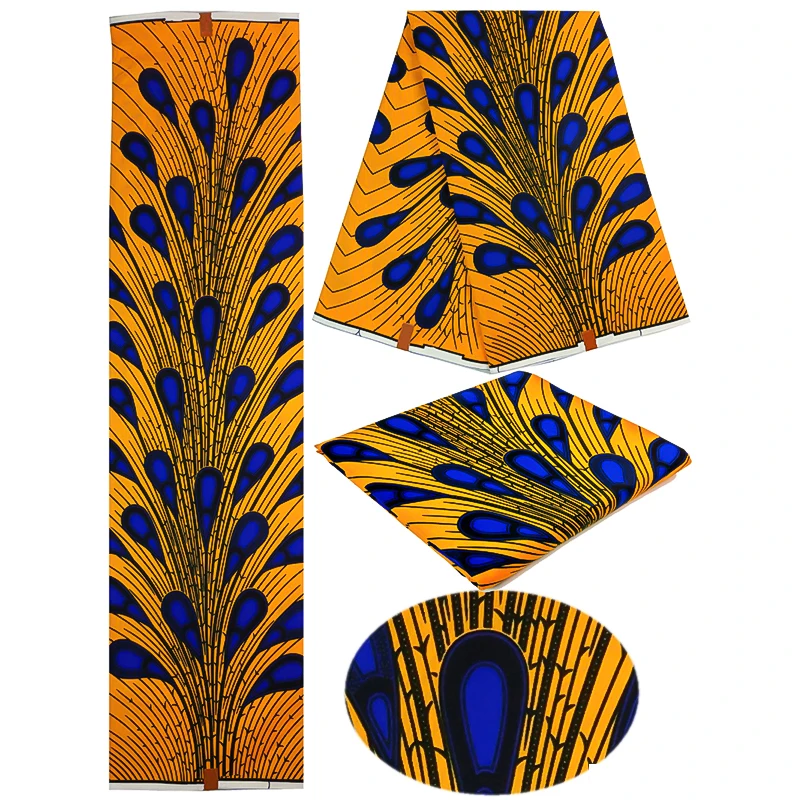  Африканская ткань Анкара батик ручной работы 100% хлопок Африканский принт аксессуары длина 6 ярдов восковая с принтом