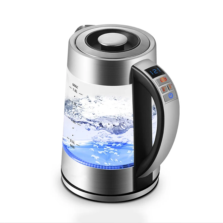 2021Smart home appliance Electric Kettle ,Keep warm function Adjustable temperature  Glass Electric Kettle with tea filter