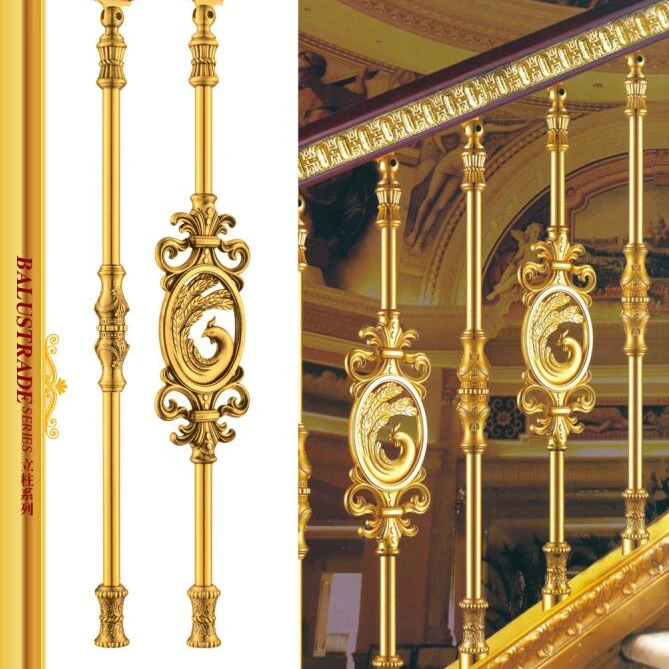 Luxury decorative balustrade pillar interior villa baluster aluminium alloy die casting baluster for stair
