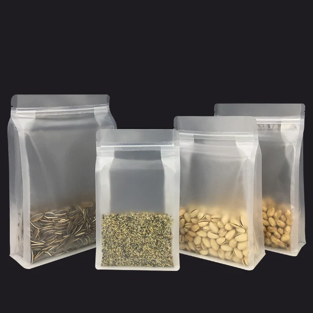 Clear Resealable Stand up Bags Zipper Lock Reusable Storage Pouches Food Package PE Gravure Printing Zipper Bag Zipper Top