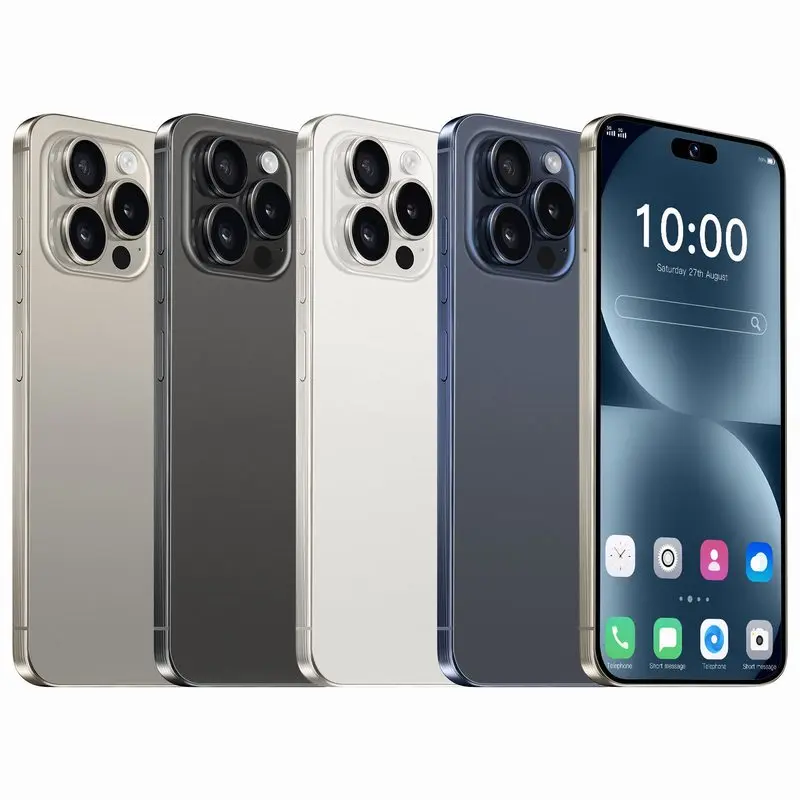 Оригинальный разблокированный сотовый телефон I15 14 Pro Max 6 7 дюймов 16 ГБ + 1 ТБ 8-ядерный клон смартфон 4k разрешение Lte английский
