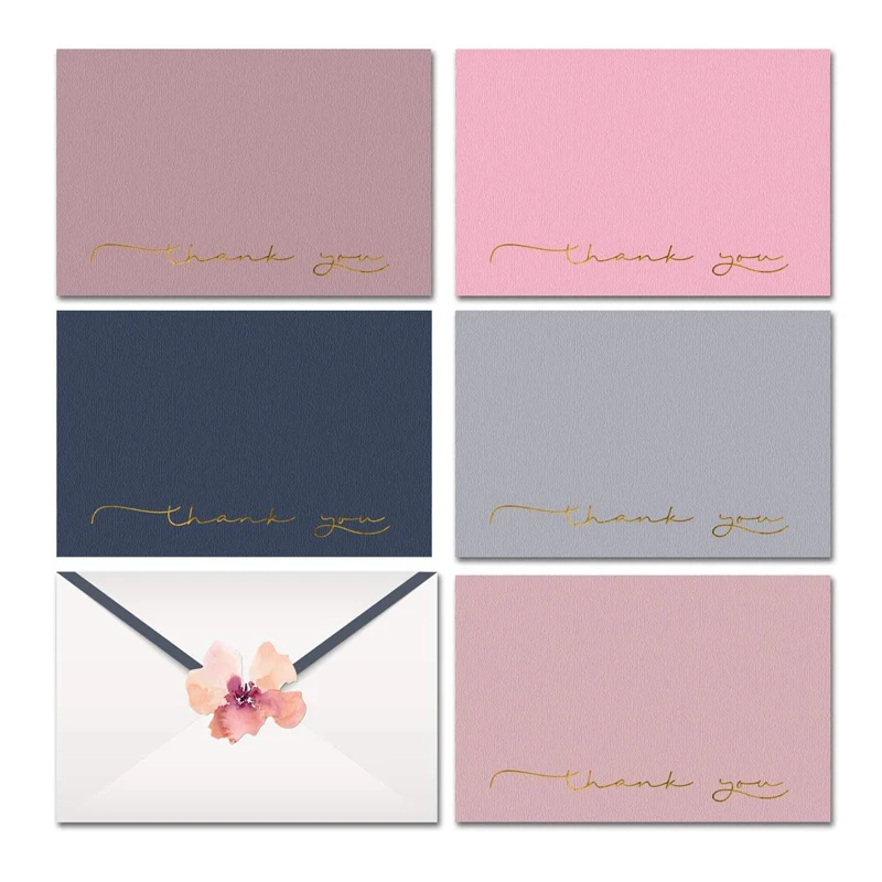 
Customized Size Hot Stamping Silk Bamboo Grain Greeting Card Thanks Card 