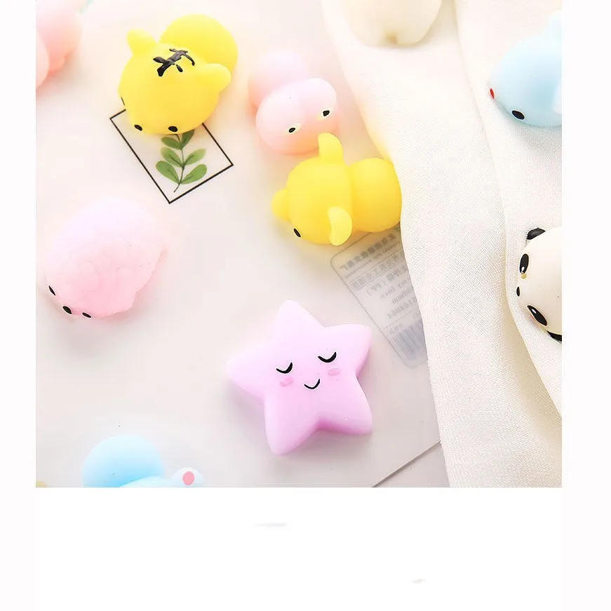 S1768 Mochi Сжимаемый милый антистрессовый набор мягкие мини-животные Светящиеся в темноте детские