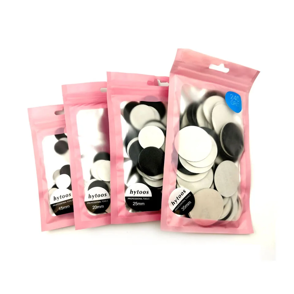 HYTOOS 100pcs/pack Replaceable Sanding Paper 15/20/25/35mm Pedicure Sandpaper Nail Bit Accessories Salon Foot Calluse Tool