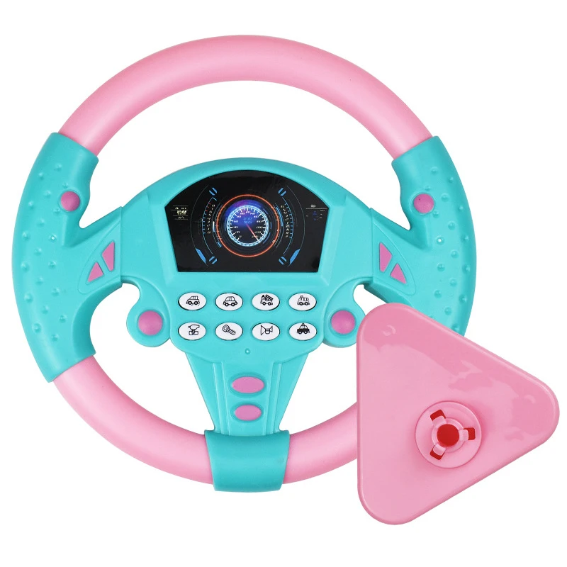 Simulation Steering Wheel Pretend Toys With Light Sound Kids Musical Education Copilot Stroller Steering Wheel Vocal Toys