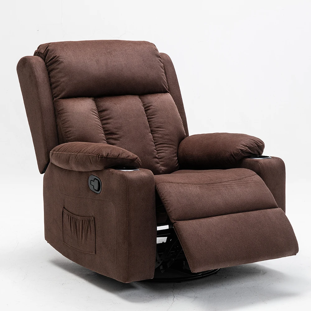 Modern Fabric Manual  Single Recliner Sofa Chair With Cup Holder