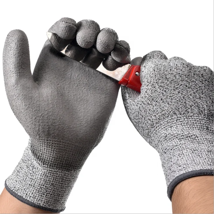 Promotion sale 20pcs/lot=10 pairs/lot 13G Durable Safety Level 5 latex coated HPPE Cut Resistant safety gloves