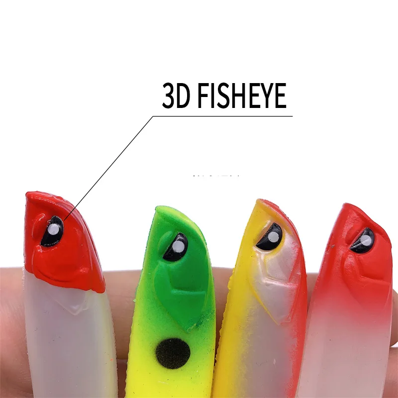 Hot Sale 12.5cm 10g Soft Fishing Lure Rainbow Soft Fish Lifelike Silicone Artificial Bait with T-tail