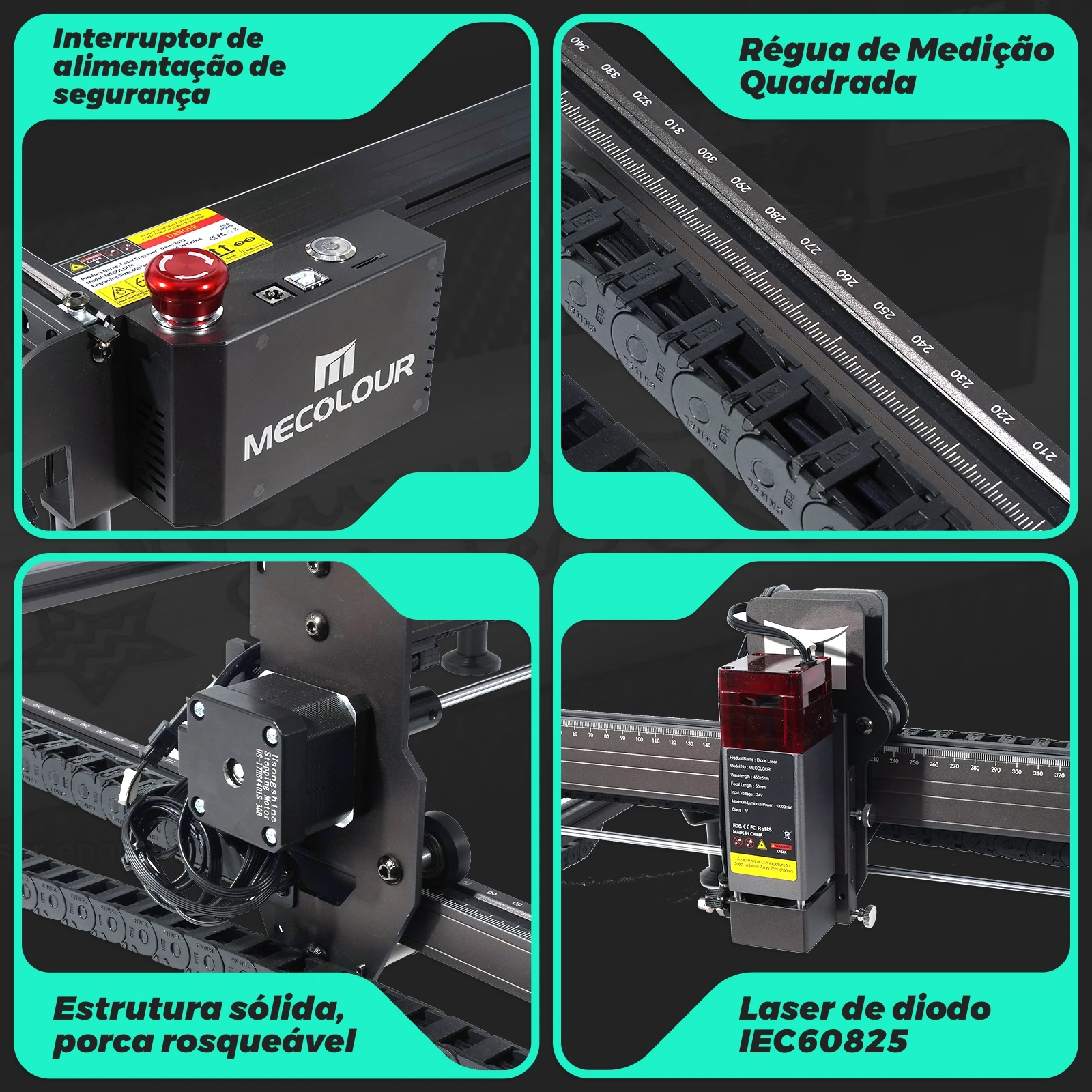 Desktop Laser Engraving and Cutting Machine Mark 4040 Small Business Leather Wood Glass Black