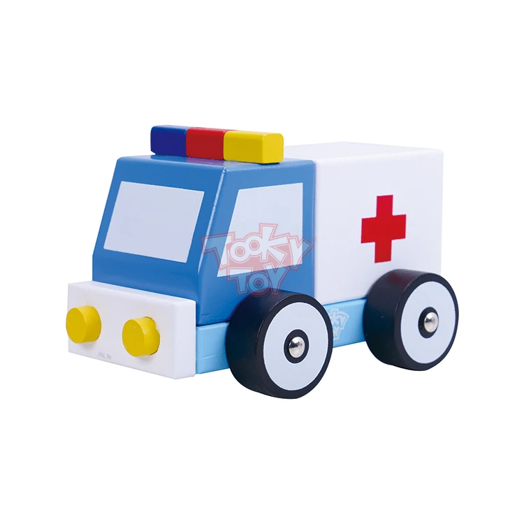 RTS 2020 Children Lovely Wooden Toy Car Ambulance