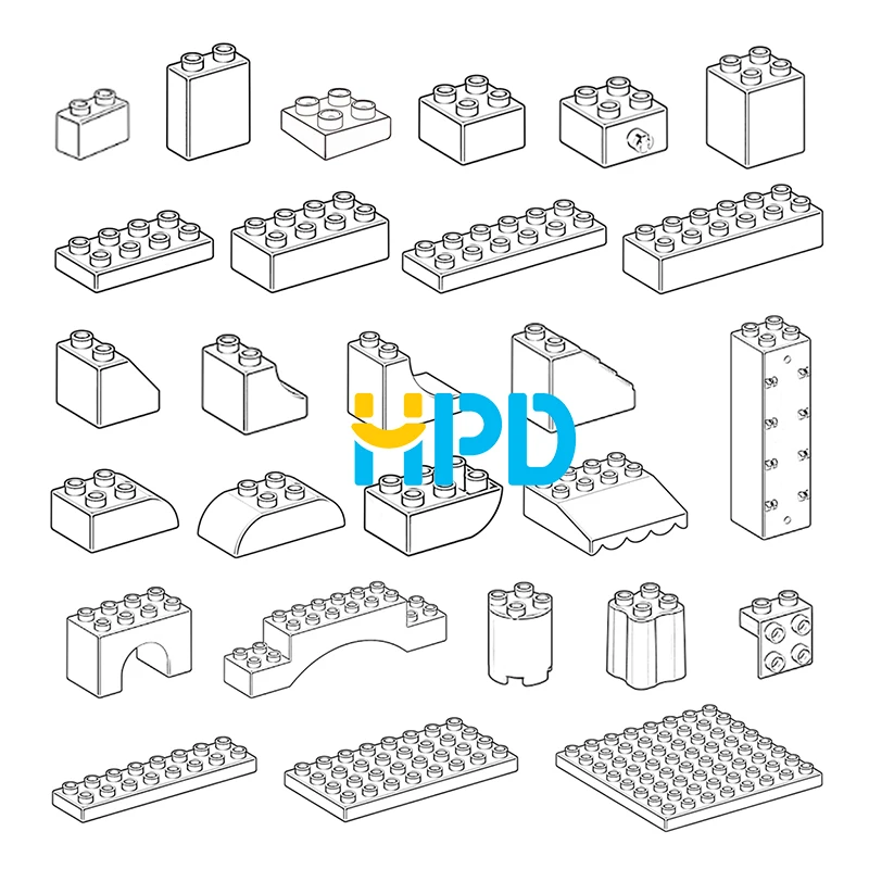 Различные размеры россыпью креативные diy пластиковые классические большие строительные блоки детали большая игрушка-кирпич