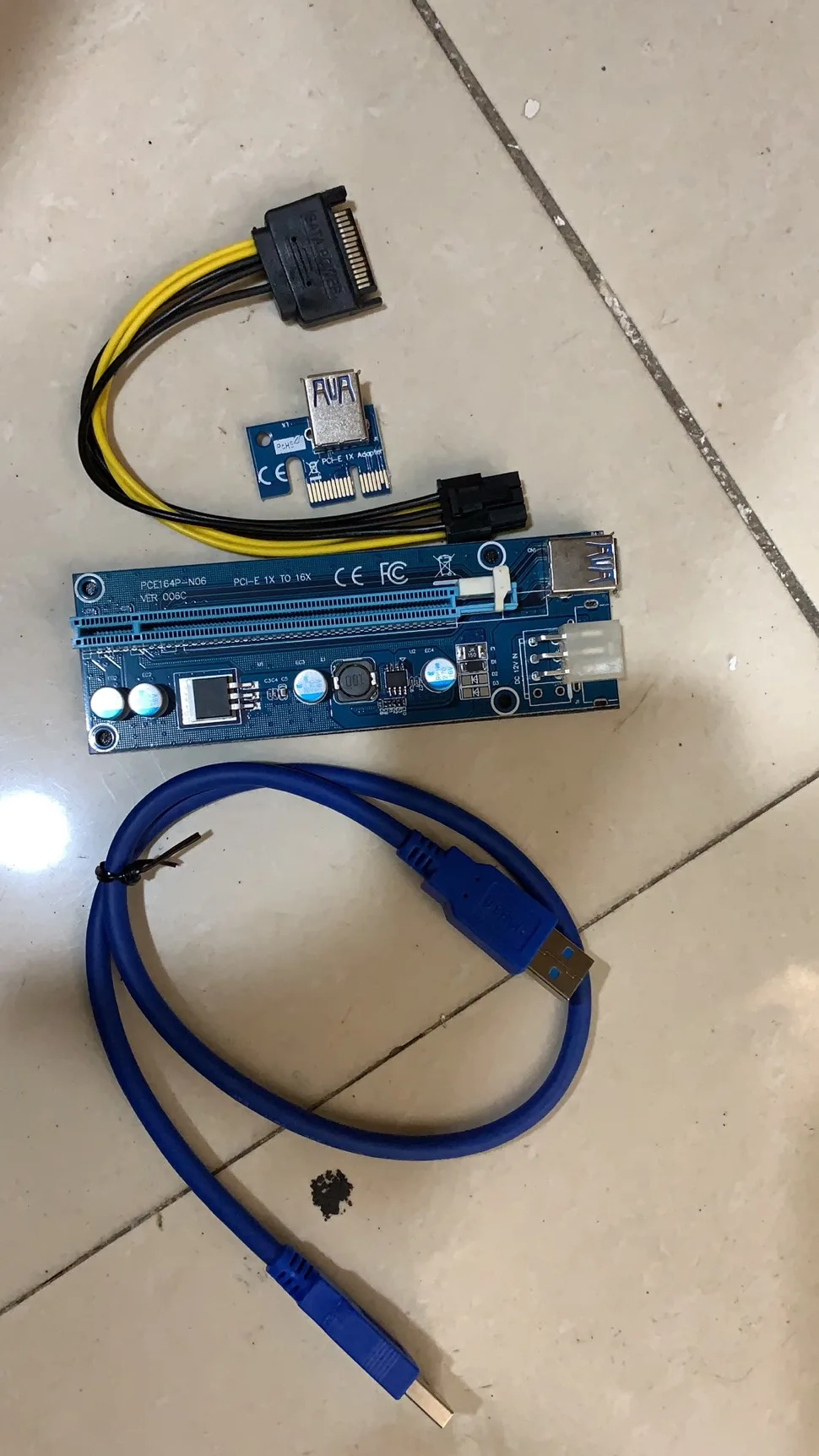 6-pin usb 3.0 pci-e 1x to 16x riser ver 006c