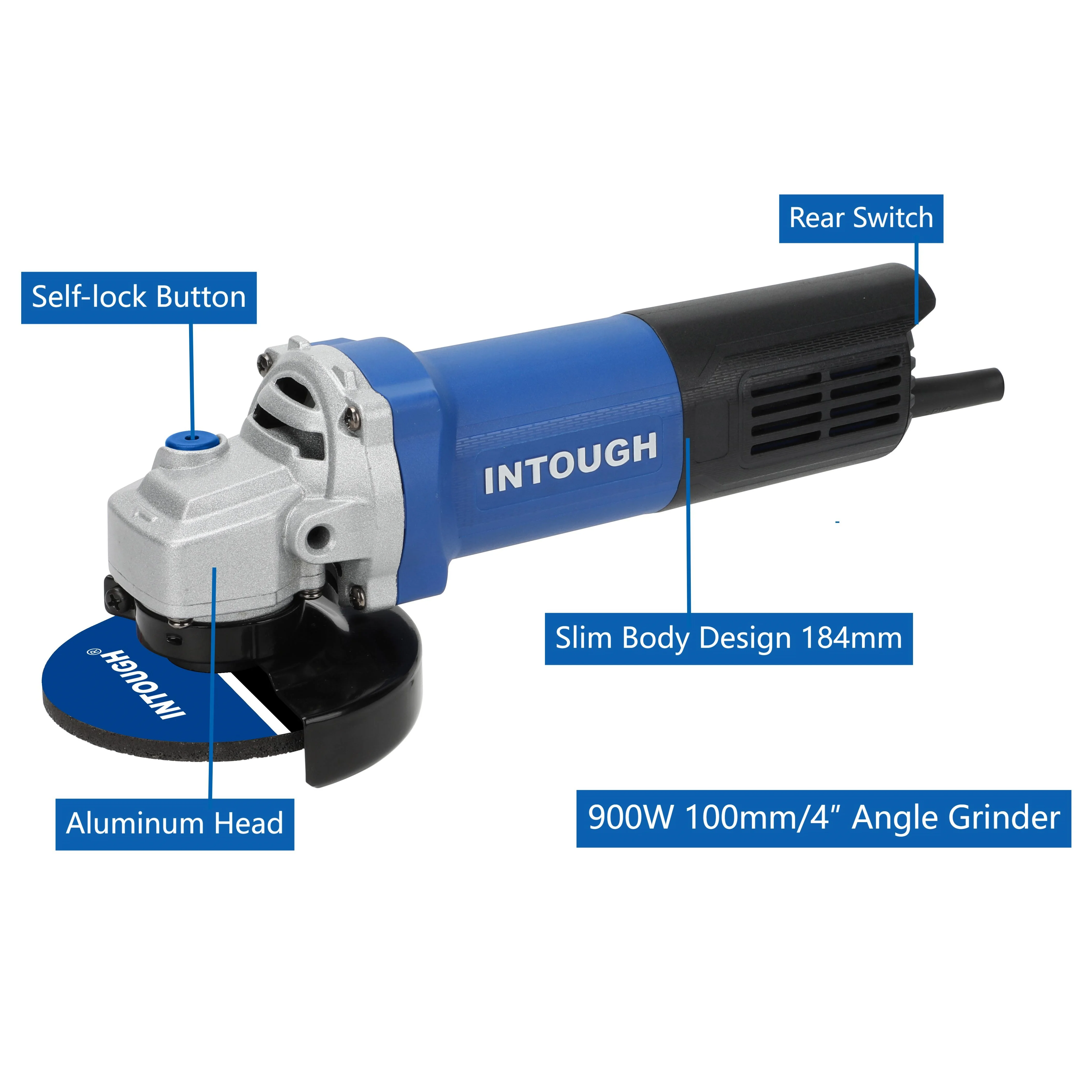 INTOUGH Factory Direct Angle Grinder Industrial Manual Grinding Hardware Electric Angle Grinder Polishing Cutting Machine