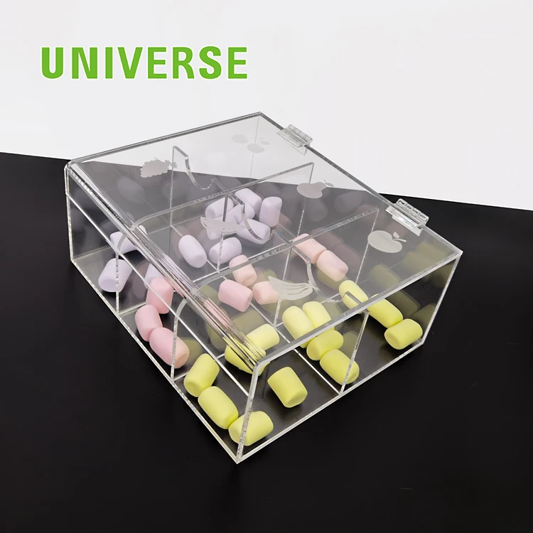 Оптовая продажа с фабрики UNIVERSE гравитационная корзина для конфет Акриловый Диспенсер больших объемов еды акриловая подставка