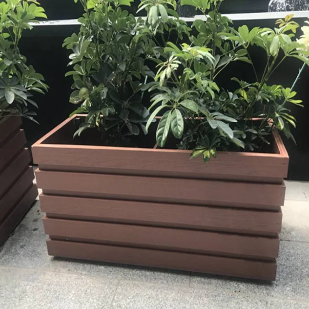 Outdoor Flower Pot Square Street Planting Box Aluminum Alloy Planter, Assembled Metal Flower Box