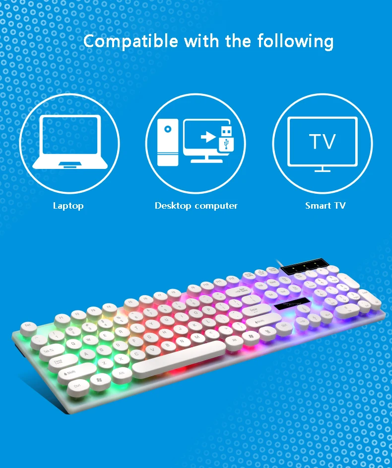Usb Проводная плавающая игровая клавиатура водонепроницаемая механическая тонкая Радужная светодиодная с