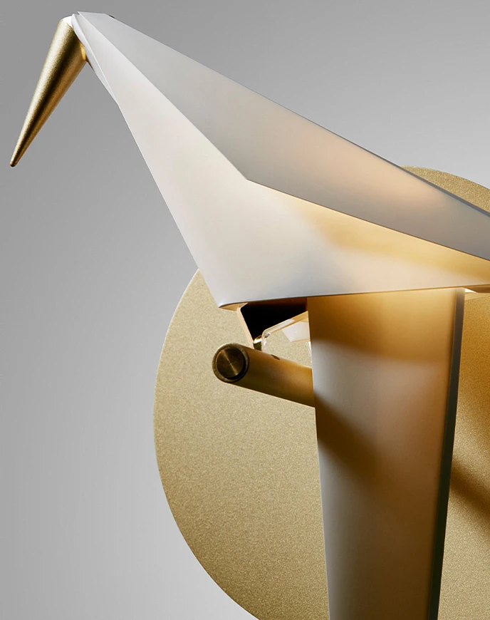 Modern corridor staircase bird bird thousand paper crane decoration led wall lamp