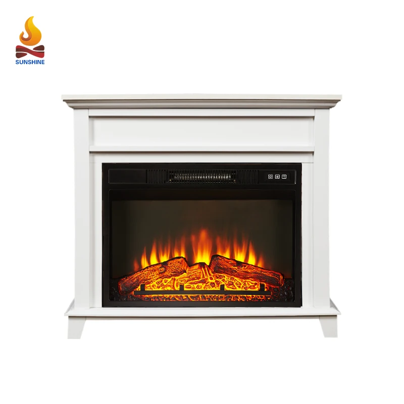 28 Inch European Style Lareira Eletrica Kamin Freestanding Electric Fireplace with Mantel