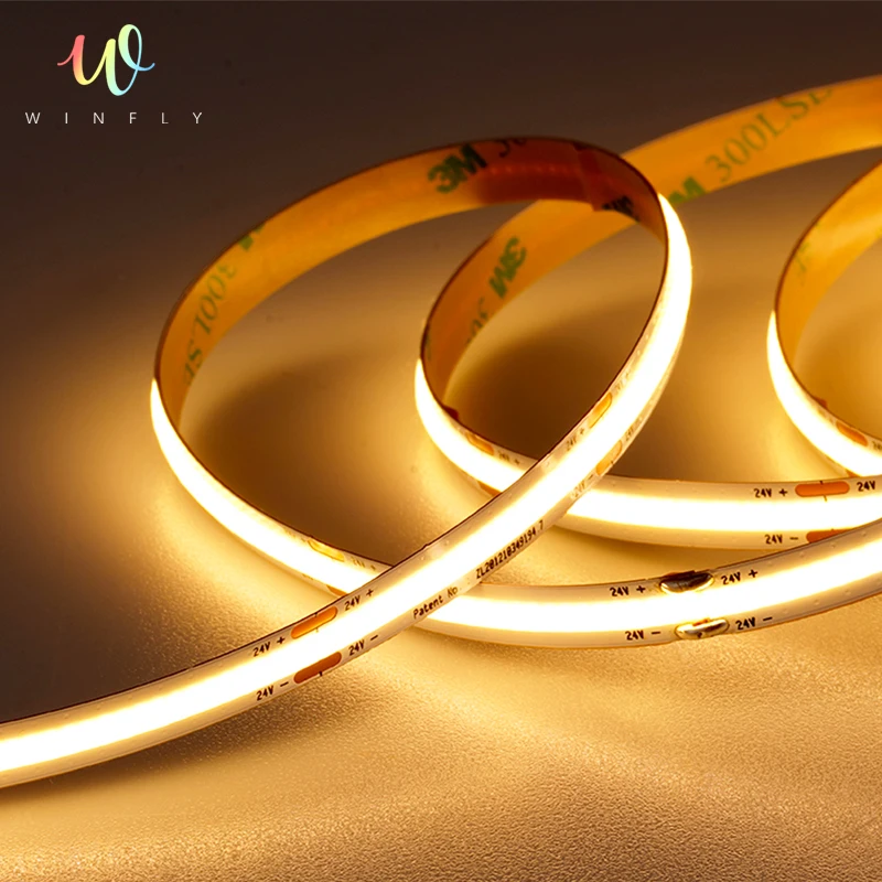 OEM Factory LED Strip DC24V 320 LEDs 24V 8mm 10W COB LED Smart Strip Lights with 3 Years Warranty