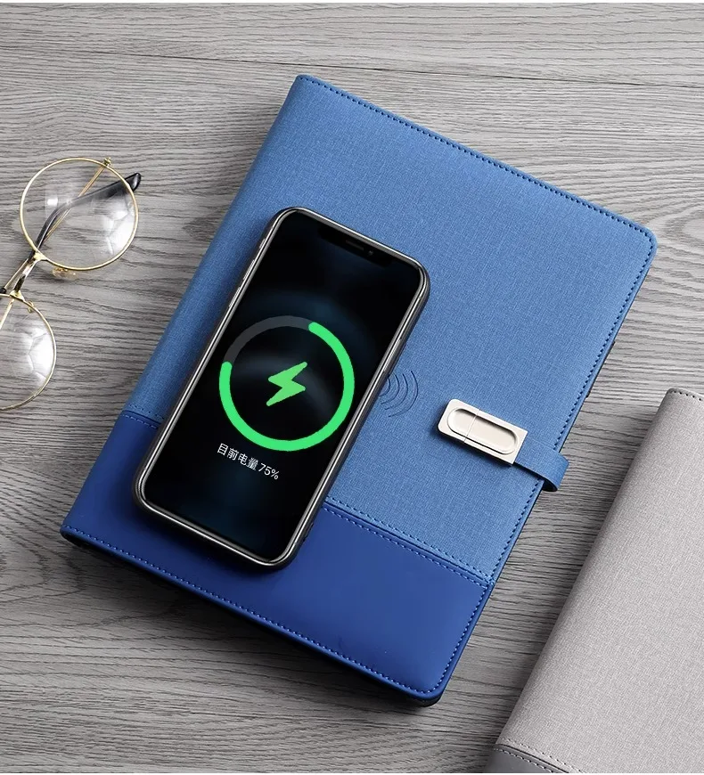 2024 company promotional gift A5 Wireless charging smart notebook set notepad U disk business gift box set power bank notebook