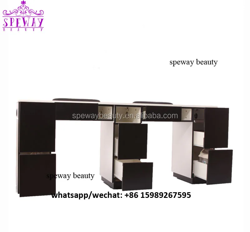 new arrival double seats salon furniture nail station manicure desk wholesale Canada