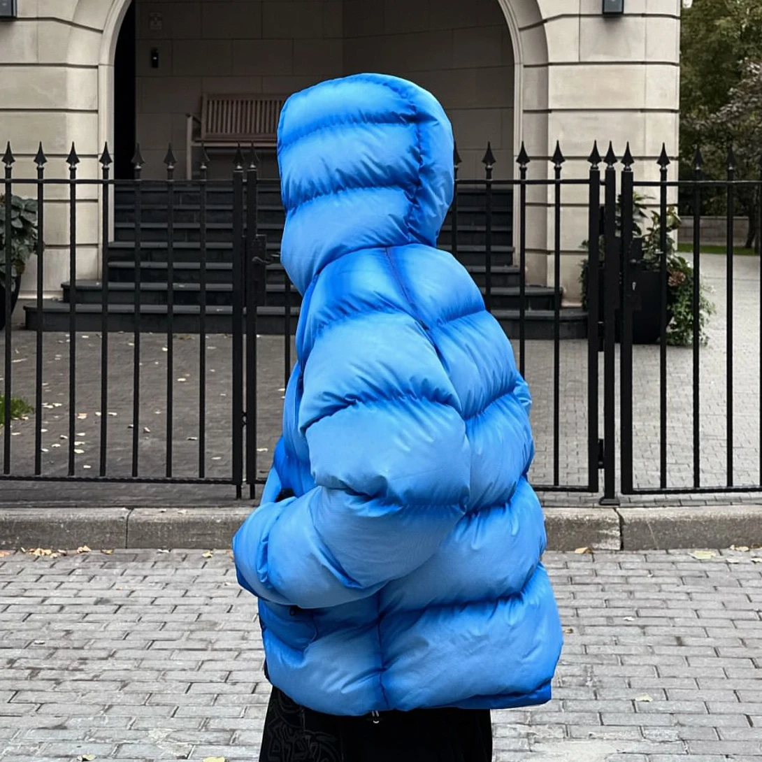 Manufacturer Winter Windproof Lightweight Regular Spray Dyed Washed Cotton Feather Quilted Puffer Bubble Jackets Hooded Coats