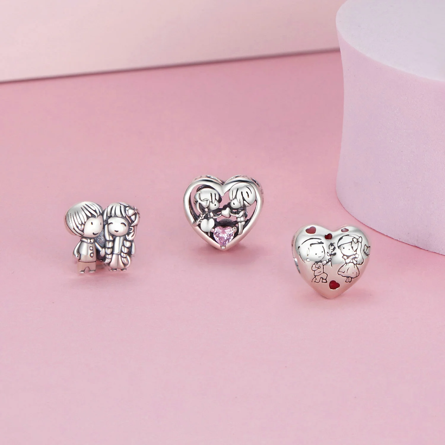 925 Sterling Silver Fine Jewelry Charms For Bracelets Jewelry Making Custom Christmas Charm Zirconia Enamel Cute Pendants Charms