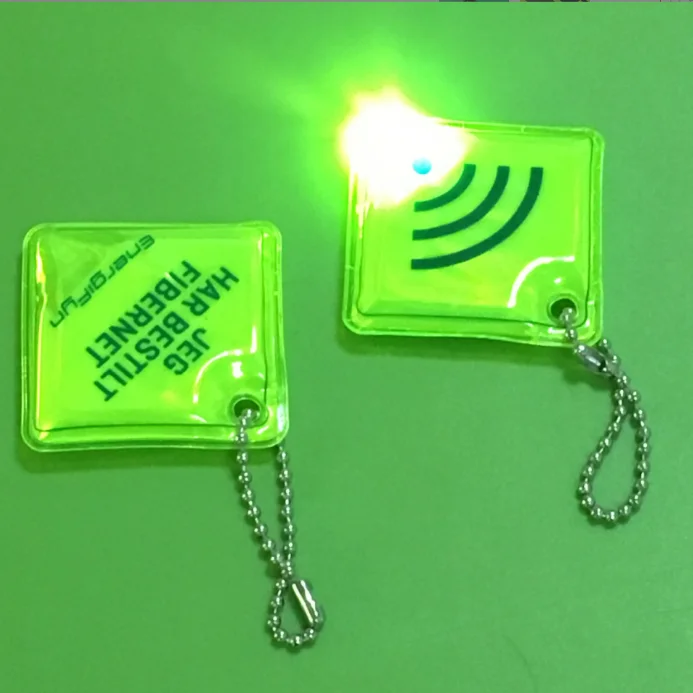 Custom Logo Printed Promotional Reflector PVC Reflective Keychain tag  Reflective Zipper Pull With LED Light
