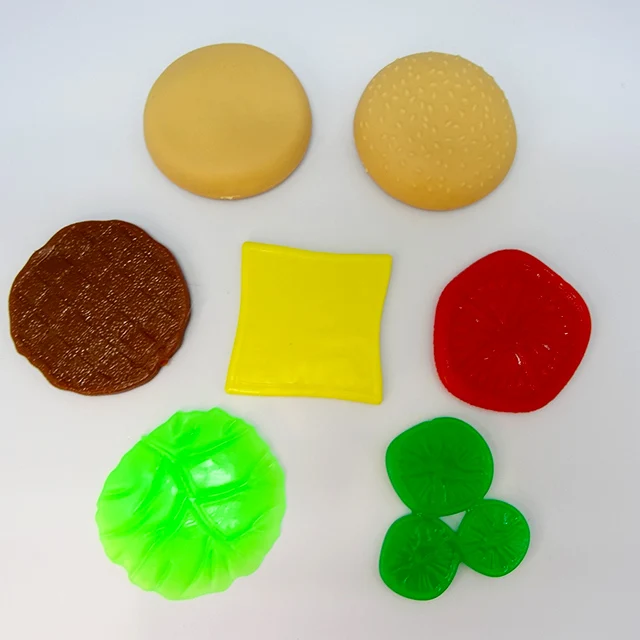 Wholesale Stress Relief Stretchy Custom Hamburger Food Squishy Toys With Sand Filled