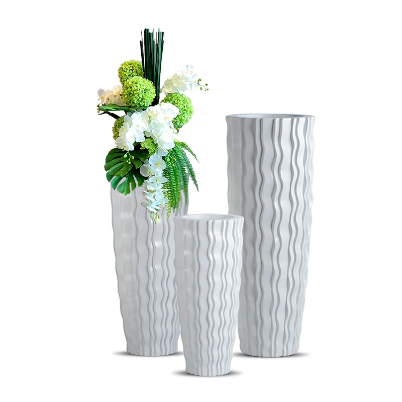 70/90/120/150cm XXL Floor Vase Factory Wholesale Floor Vases Tall Large White Cylinder Fiberglass Floor Flower Vase
