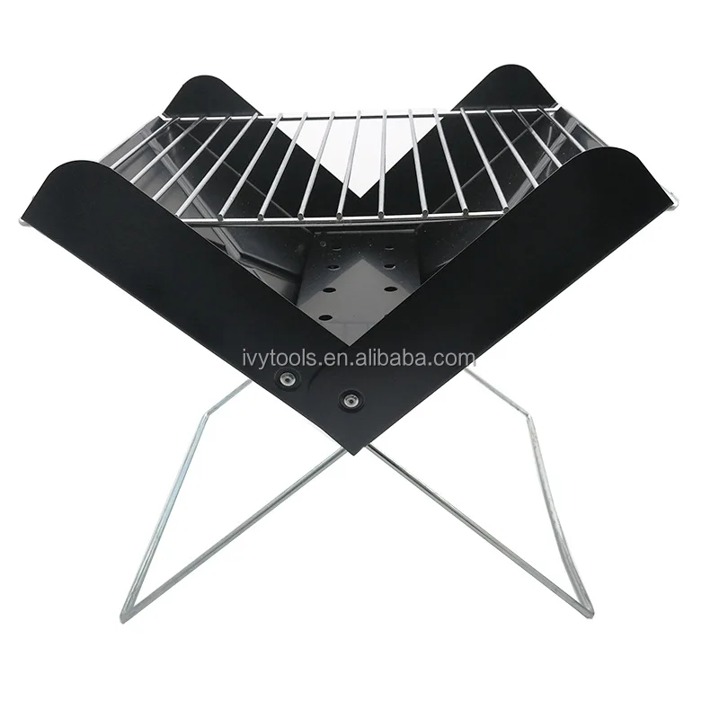 Outdoor Charcoal Stove Foldable BBQ Grill Stainless Steel Portable Stove Camping Grill Rack For Pot Meat Coffee Water