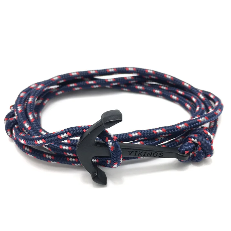 Hot selling pirate ship anchor bracelet Viking handmade woven navy jewelry wholesale