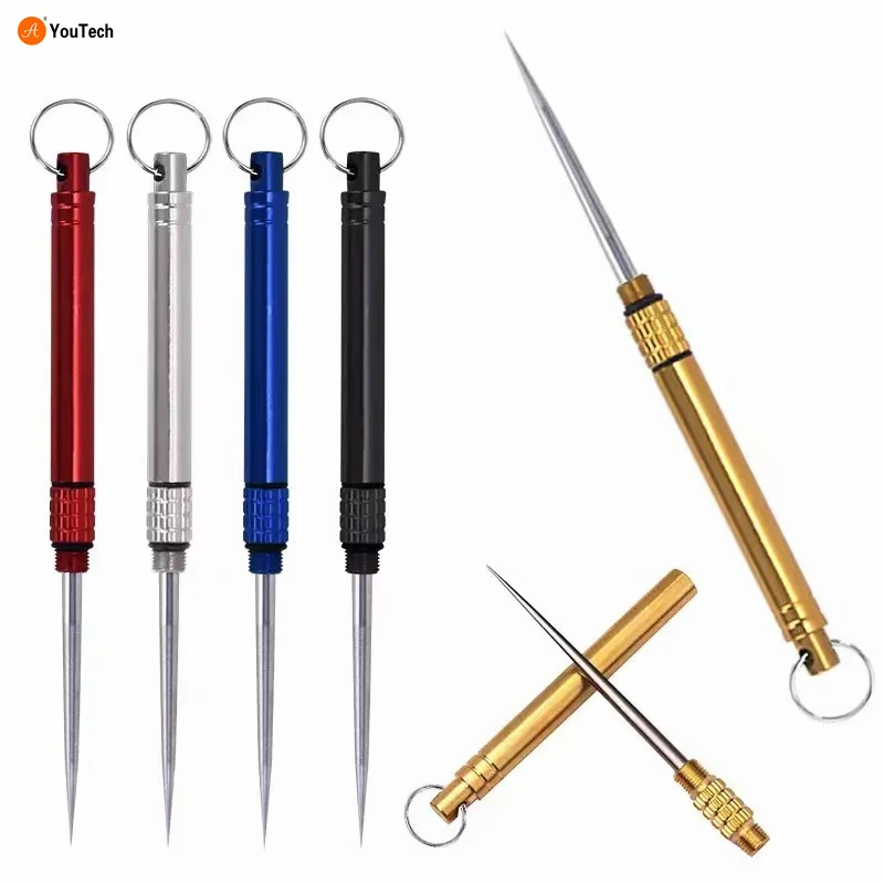 Stainless steel toothpick  toothpick holder Portable key pendant Metal toothpick multi-function