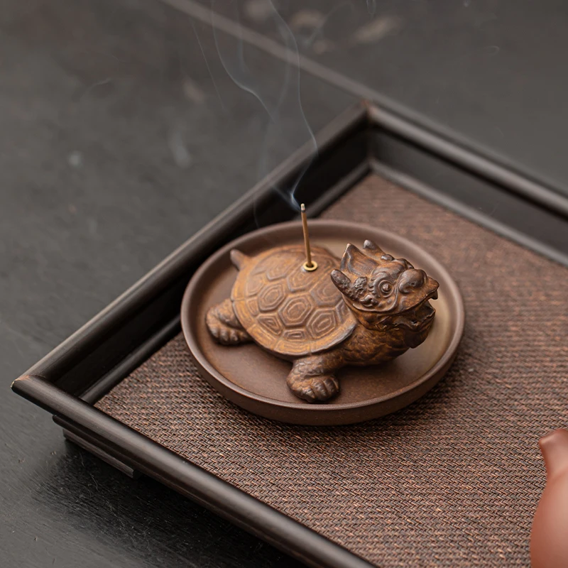 Zen Ceramic Thread Incense Burner Dragon Turtle Tray Home Office Tea Table Tea Ceremony Accessories Incense Incense Holders
