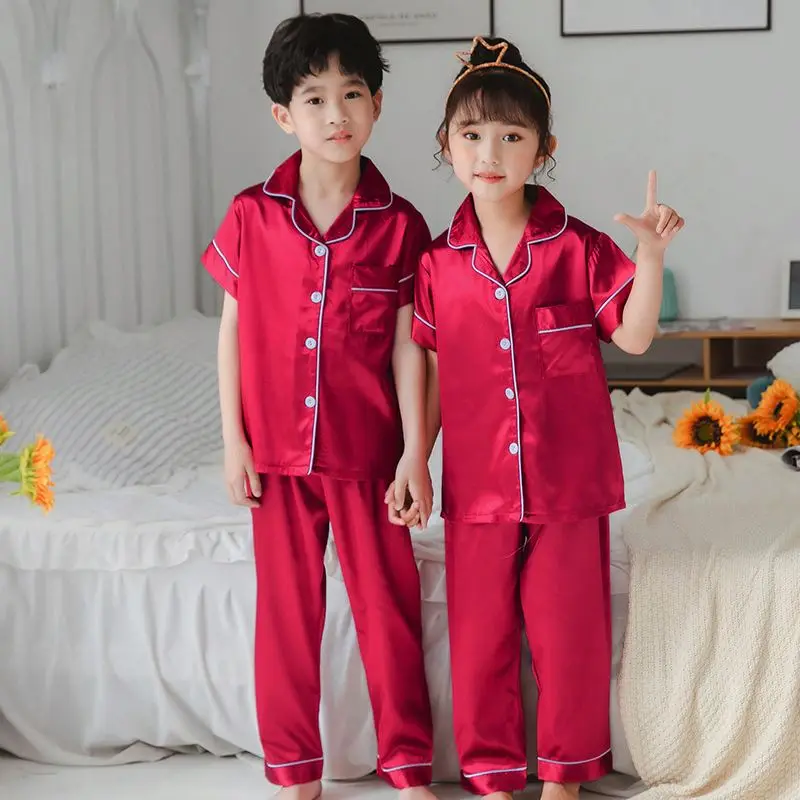 2024 Autumn Kids Boys Pajamas Sets Knit Cute Printing 2PCS/set 4 Color Kids Pajamas
