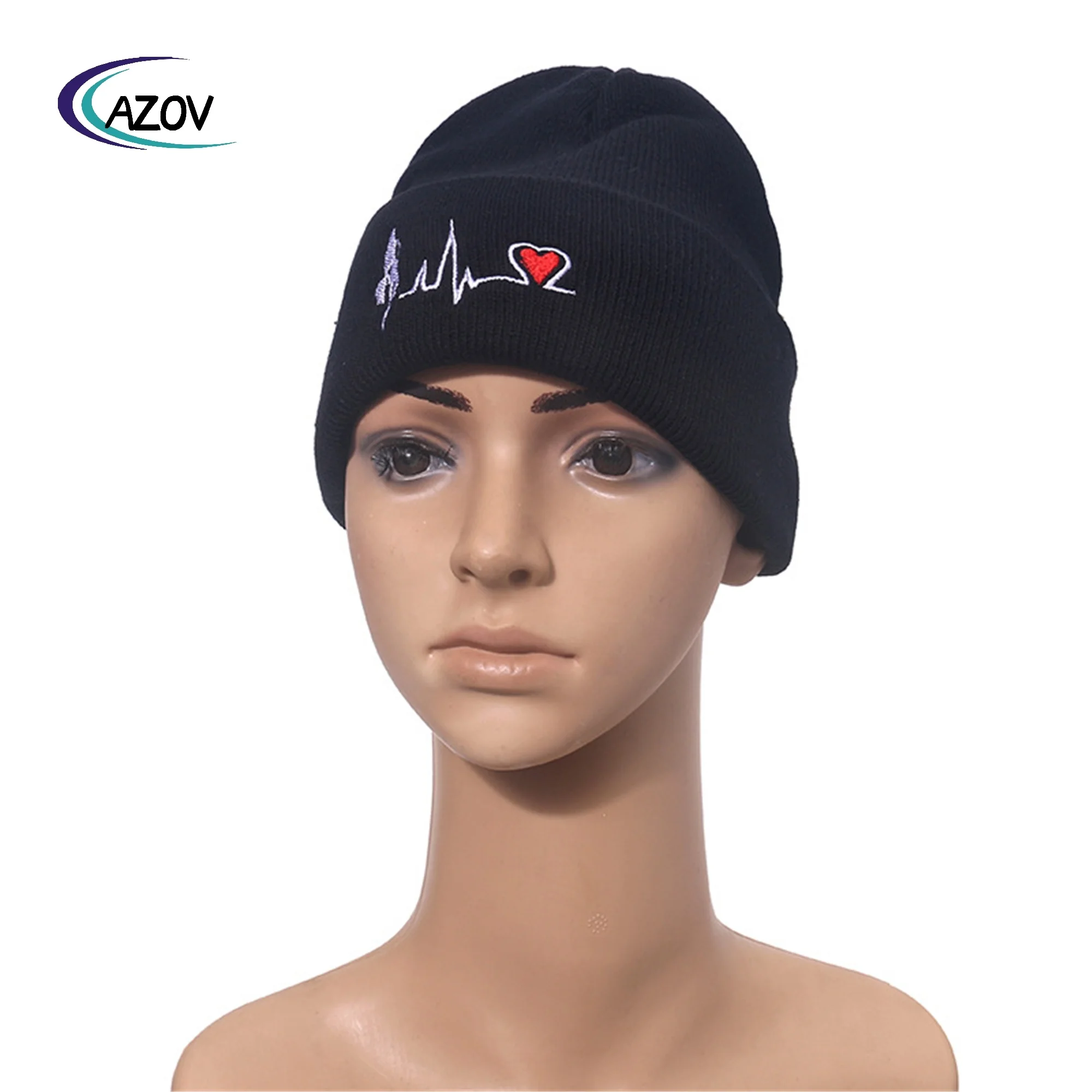Wholesale unisex 100% Acrylic Winter Hats Custom Jacquard logo Knitted Beanie Hat