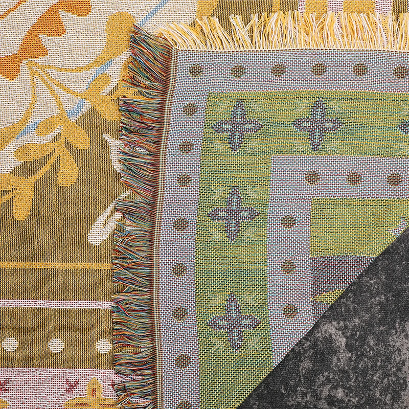 Recycled Cotton Custom Woven Blanket Throw Rugs Bohemian Throw Blanket