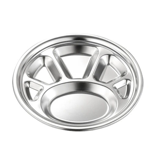 
Stainless Steel Divided Plate Mess Food Trays 6 Section Dinner Plate Great For Camping Or Every Day Use 