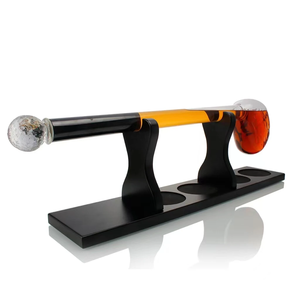 Golf clubs Shape  borosilicate drink bottle vodka whiskey rum gin glass bottle with glass cork golf clubs glass whisky decanter