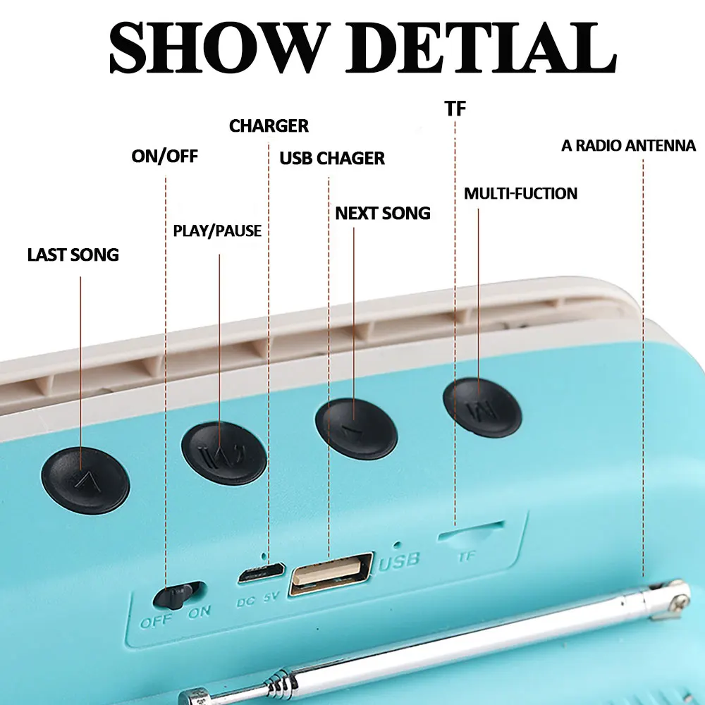 New 3D Surround Sound Bar Wireless Micro Speaker Portable Audio Bass Retro TV Mobile Phone Stand Universal 5.0 BT Speaker