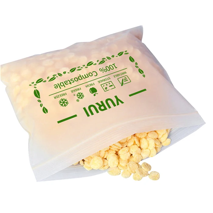 YURUI customizable eco-friendly Corn Starch Material Compostable 100% biodegradable fully degradable self sealing bags