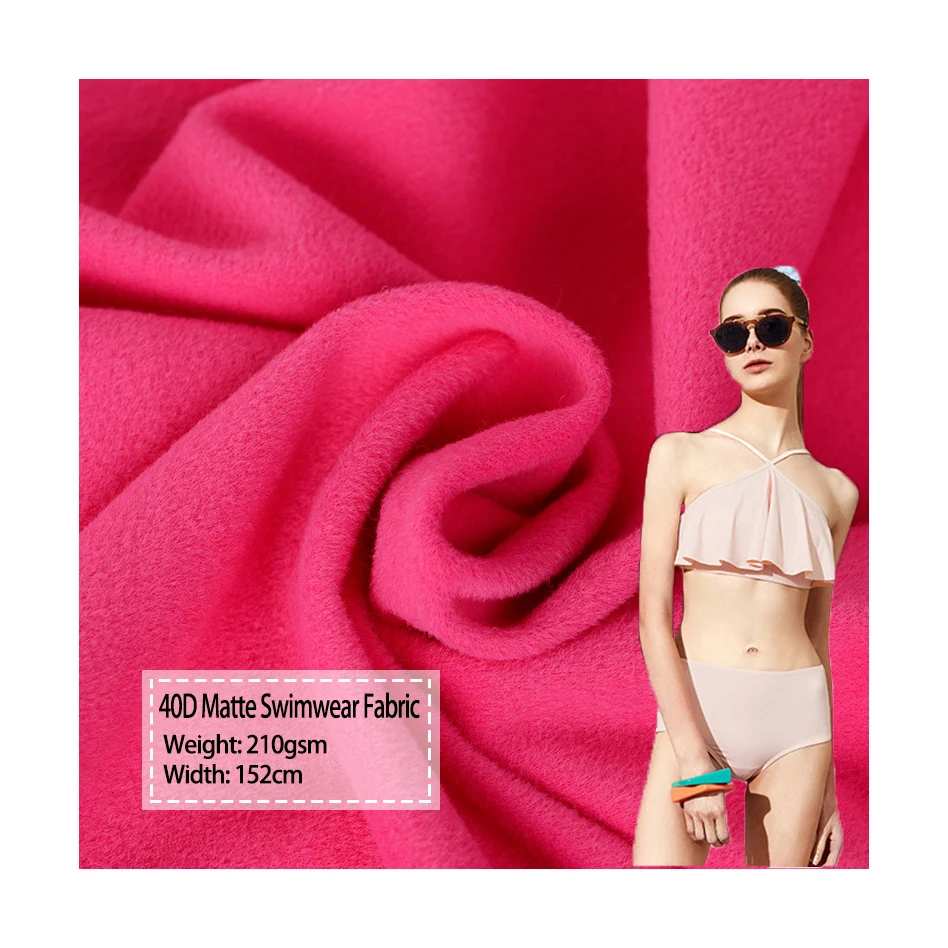 Ready To Ship 40D Matte Swimwear Fabric 88%Polyester+12%Spandex Warp knitting Breathable Brushed terylene Fabric for yoga