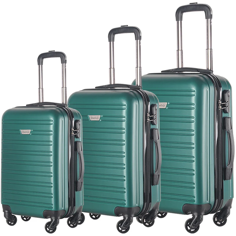 New Design ABS Luggage Cabin Size Plastic Suitcase Travel Trolley luggage sets